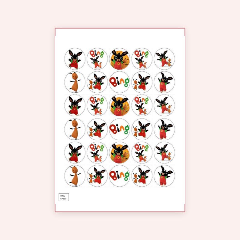 Eetbare print Bing cupcake mini