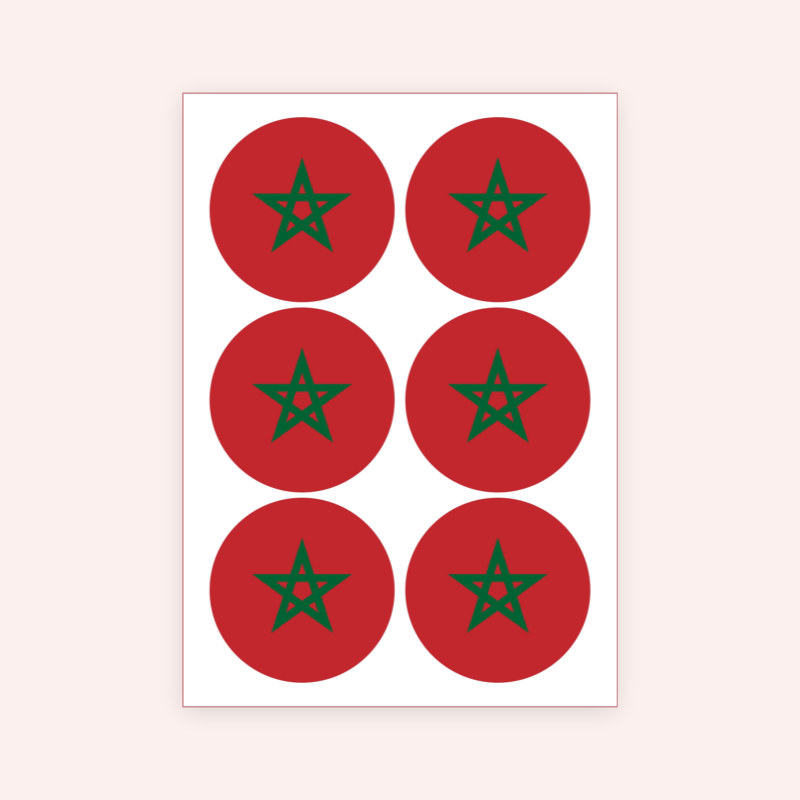 Cocktail print Marokko Rond 6 stuks (9 cm)