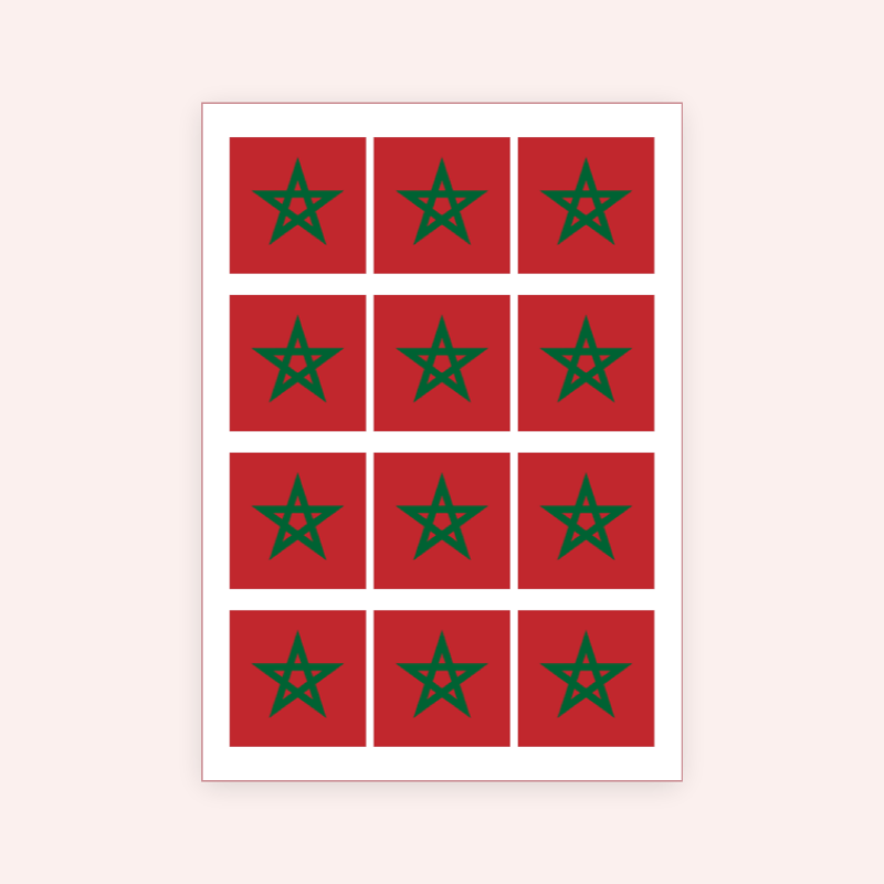 Eetbare print Marokko vierkant 12 stuks (ca. 6 cm)