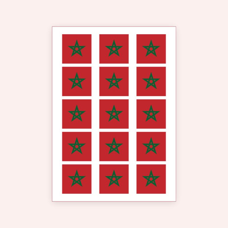 Eetbare print Marokko vierkant 15 stuks (ca. 5 cm)