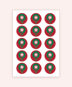 Eetbare print Marokkaanse bond Rood 15 stuks (ca. 5 cm)