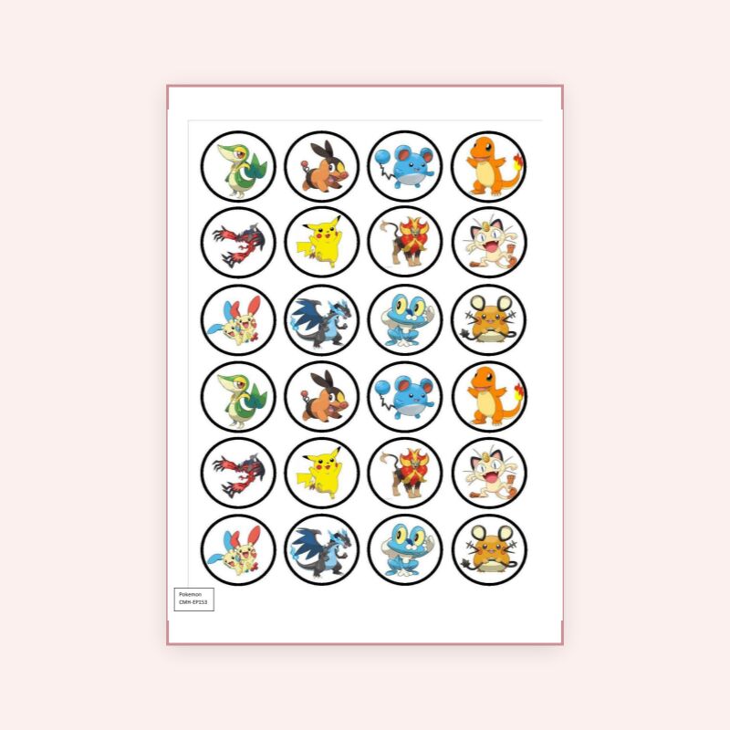 Eetbare print Pokemon Cupcake mini