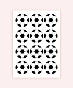 Eetbare print voetbal 12 stuks (ca. 6 cm)