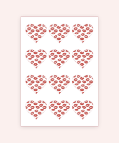 Eetbare print Valentijn Hart 12 stuks (ca. 6cm)