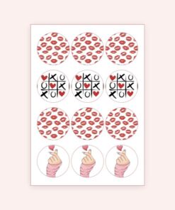 Eetbare print Valentijn Rond 12 stuks (ca. 6cm)