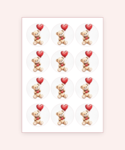 Eetbare print Valentijn Rond 12 stuks (ca. 6cm)