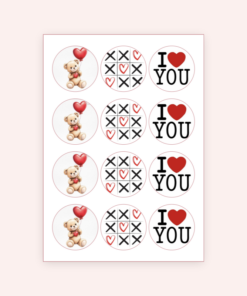 Eetbare print Valentijn Rond 12 stuks (ca. 6cm)