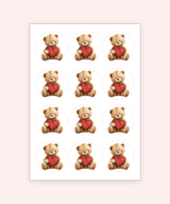 Eetbare print Valentijn Rond 12 stuks (ca. 6cm)