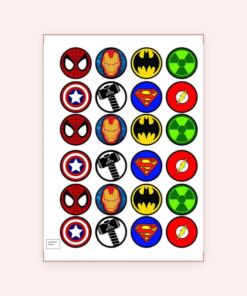 Eetbare print Superhelden Cupcake Mini