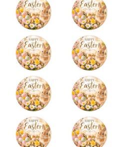 Eetbare print Easter rond 8 stuks (ca. 8cm)