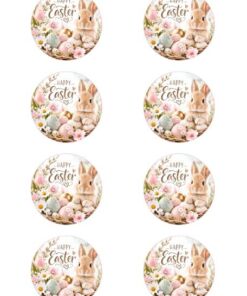 Eetbare print Easter rond 8 stuks (ca. 8cm)