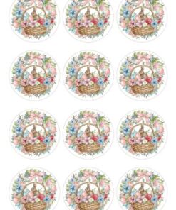 Eetbare print Easter rond 12 stuks (ca. 6cm)