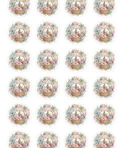 Eetbare print Easter rond 24 stuks (ca. 4cm)