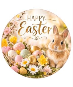 Eetbare print Easter rond 1 stuk (ca. 20cm)