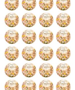 Eetbare print Easter rond 24 stuks (ca. 4cm)
