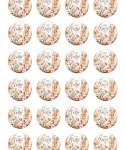 Eetbare print Easter rond 24 stuks (ca. 4cm)