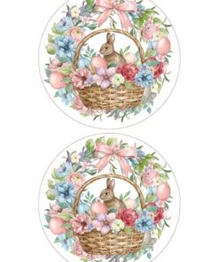 Eetbare print Easter rond 2 stuks (ca. 13,5cm)