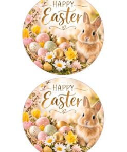 Eetbare print Easter rond 2 stuks (ca. 13,5cm)