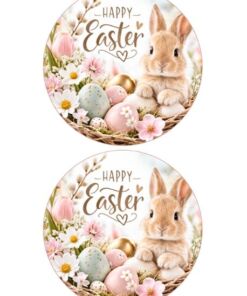Eetbare print Easter rond 2 stuks (ca. 13,5cm)