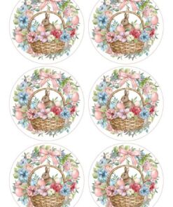 Eetbare print Easter rond 6 stuks (ca. 9cm)