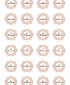 Eetbare print Eid Mubarak rond 24 stuks (ca. 4cm)