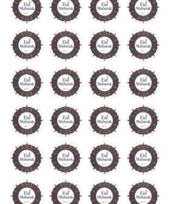 Eetbare print Eid Mubarak rond 24 stuks (ca. 4cm)