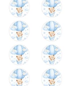 Eetbare print Teddy Bear rond 8 stuks (ca. 6cm)