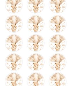 Eetbare print Teddy Bear rond 15 stuks (ca. 5cm)