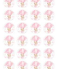 Eetbare print Teddy Bear rond 24 stuks (ca. 4cm)