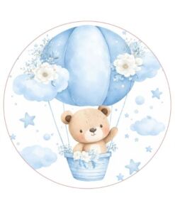 Eetbare print Teddy Bear rond 1 stuk (ca. 20cm)