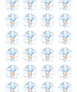 Eetbare print Teddy Bear rond 24 stuks (ca. 4cm)