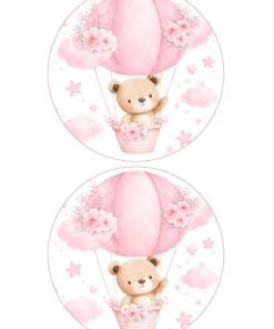 Eetbare print Teddy Bear rond 2 stukS (ca. 13,5cm)