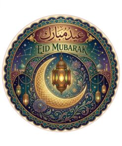Eetbare print Eid Mubarak rond 1 stuk (ca. 20cm)