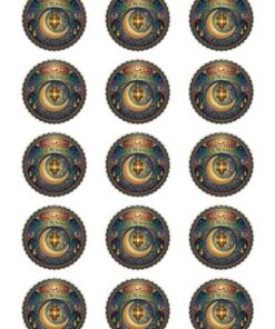 Eetbare print Eid Mubarak rond 15 stuks (ca. 5cm)