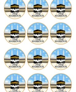 Eetbare print Hadj Mubarak rond 12 stuks (ca. 6cm)