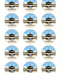 Eetbare print Hadj Mubarak rond 15 stuks (ca. 5cm)