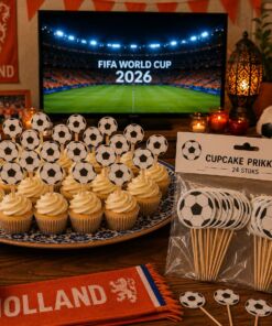 Cupcakeprikkers Voetbal (12 stuks)