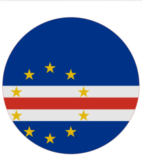 Eetbare print Kaapverdië Vlag rond 1 stuk (ca. 20cm)