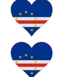 Eetbare print Kaapverdië Vlag hart 2 stuks (ca. 13,5cm)