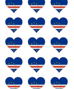 Eetbare print Kaapverdië Vlag hart 15 stuks (ca. 5cm)