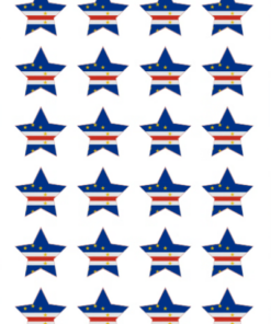 Eetbare print Kaapverdië Vlag ster 24 stuks (ca. 4cm)