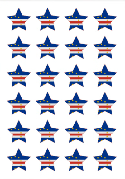 Eetbare print Kaapverdië Vlag ster 24 stuks (ca. 4cm)