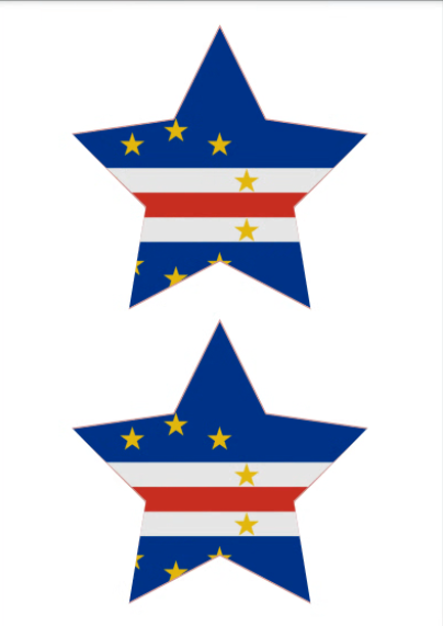 Eetbare print Kaapverdië Vlag ster 2 stuks (ca. 13,5cm)