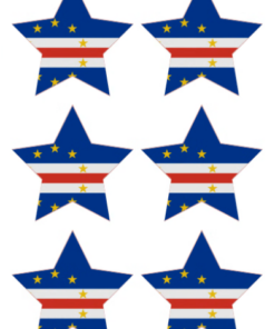 Eetbare print Kaapverdië Vlag ster 6 stuks (ca. 9cm)