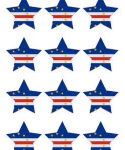 Eetbare print Kaapverdië Vlag ster 12 stuks (ca. 6cm)