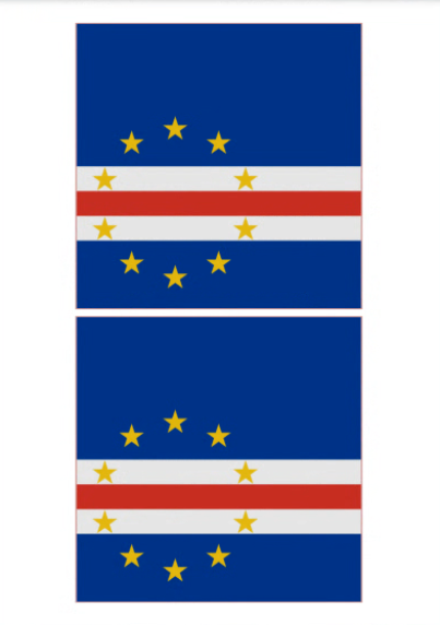 Eetbare print Kaapverdië Vlag vierkant 2 stuks (ca. 13,5cm)