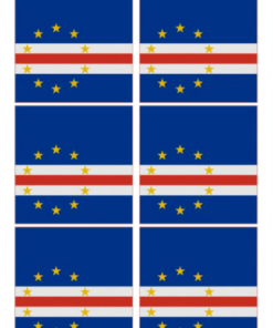 Eetbare print Kaapverdië Vlag vierkant 6 stuks (ca. 9cm)