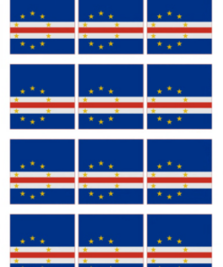 Eetbare print Kaapverdië Vlag vierkant 12 stuks (ca. 6cm)