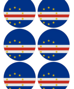 Eetbare print Kaapverdië Vlag rond 6 stuks (ca. 9cm)