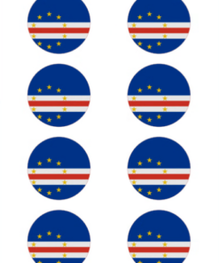 Eetbare print Kaapverdië Vlag rond 8 stuks (ca. 6cm)